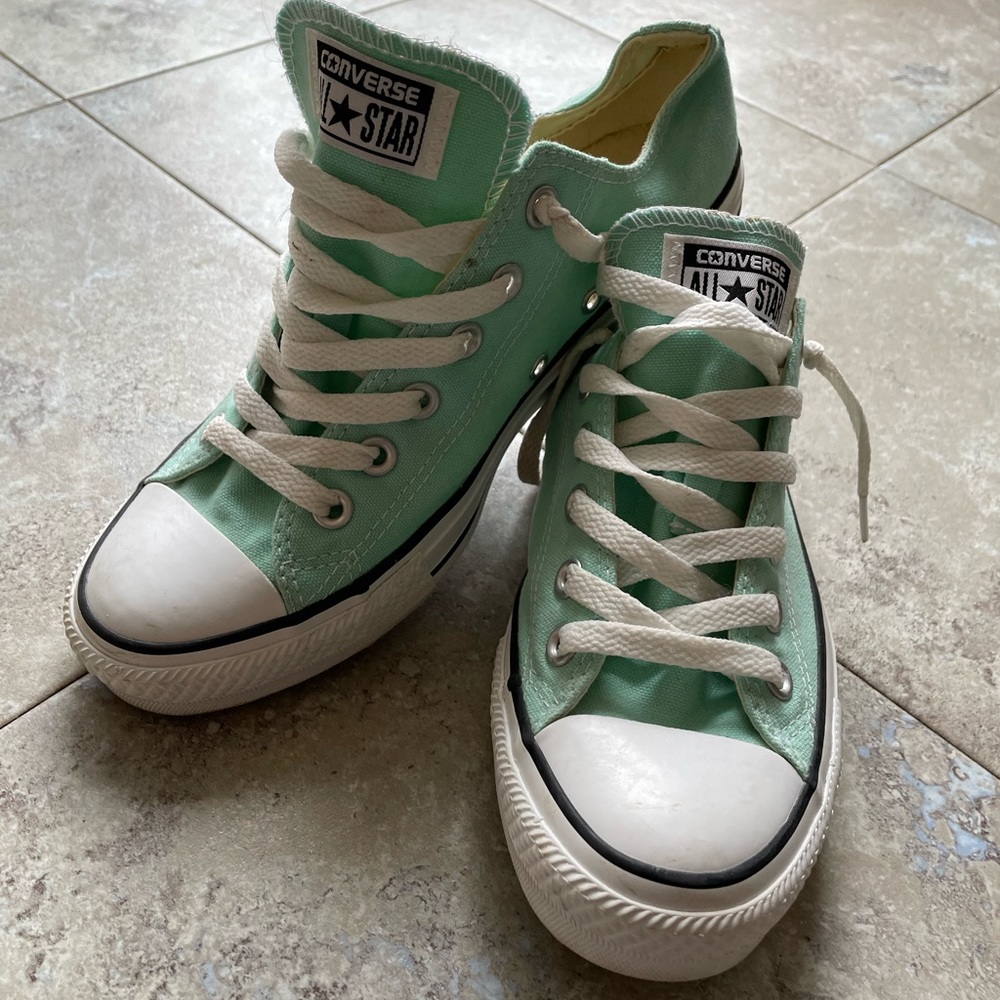 Converse, chuck taylor all star, low top, womens sneakers, mint green, size 8